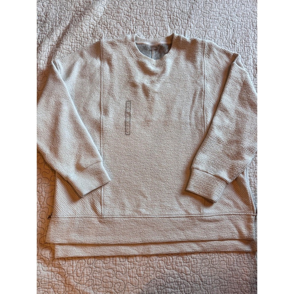 CALIA Waffle Knit Side Zip Sweatshirt Womens Size Large NWOT